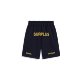 surplus logo sweatshort / navy + yellow