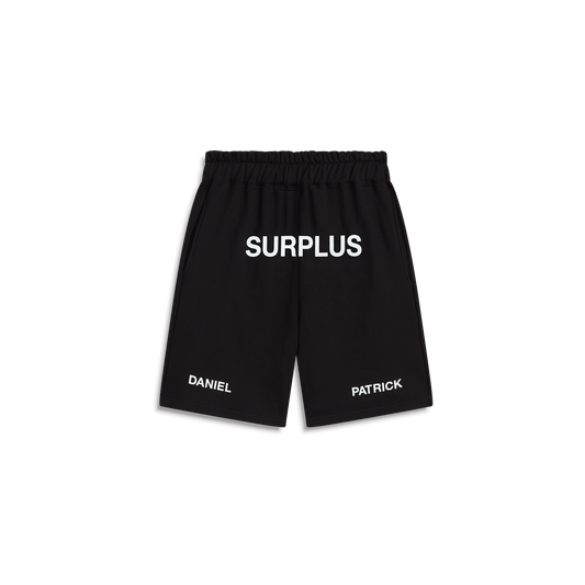 surplus logo sweatshort / black + white