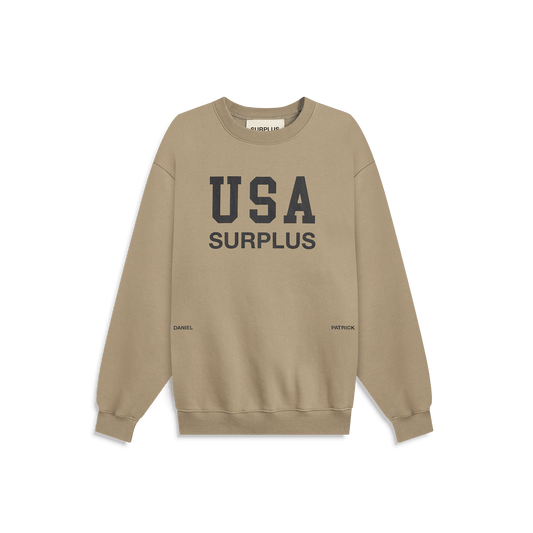 USA surplus crewneck / washed olive + black