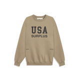 USA surplus crewneck / washed olive + black