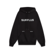 surplus logo hoodie / black + white
