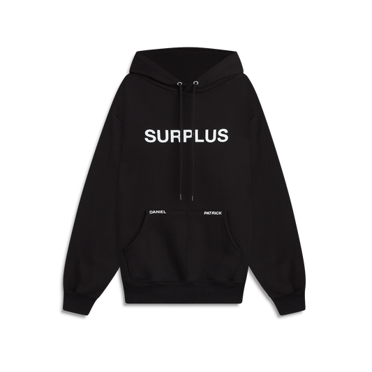 surplus logo hoodie / black + white