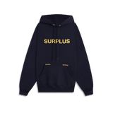 surplus logo hoodie / navy + yellow