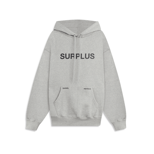 surplus logo hoodie / heather grey + black