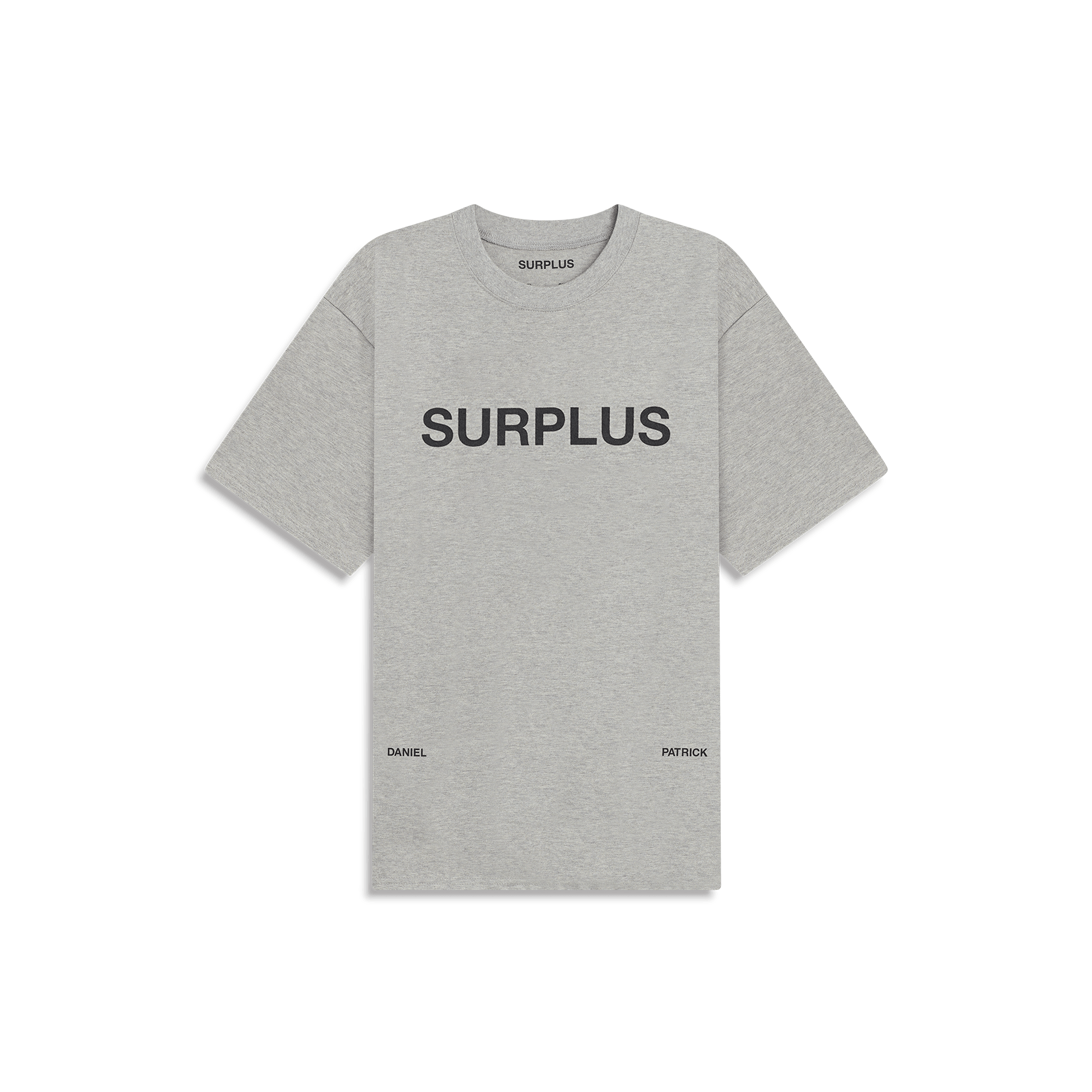 surplus logo tee / heather grey + black