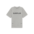surplus logo tee / heather grey + black