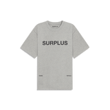 surplus logo tee / heather grey + black