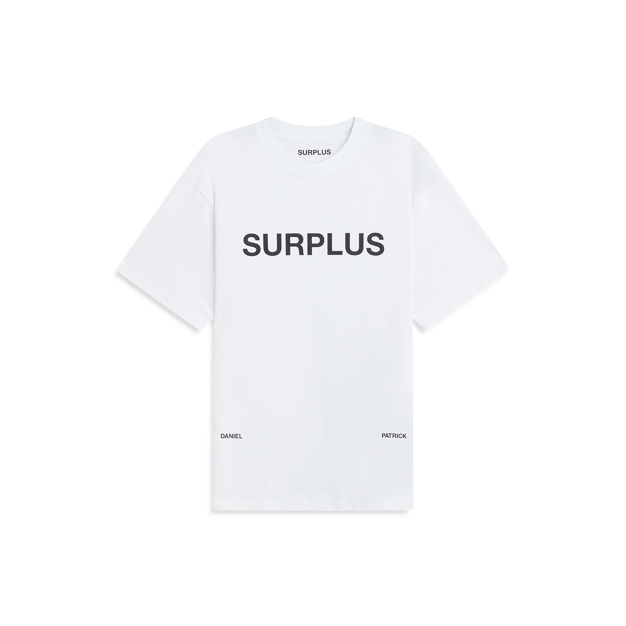 surplus logo tee / white + black