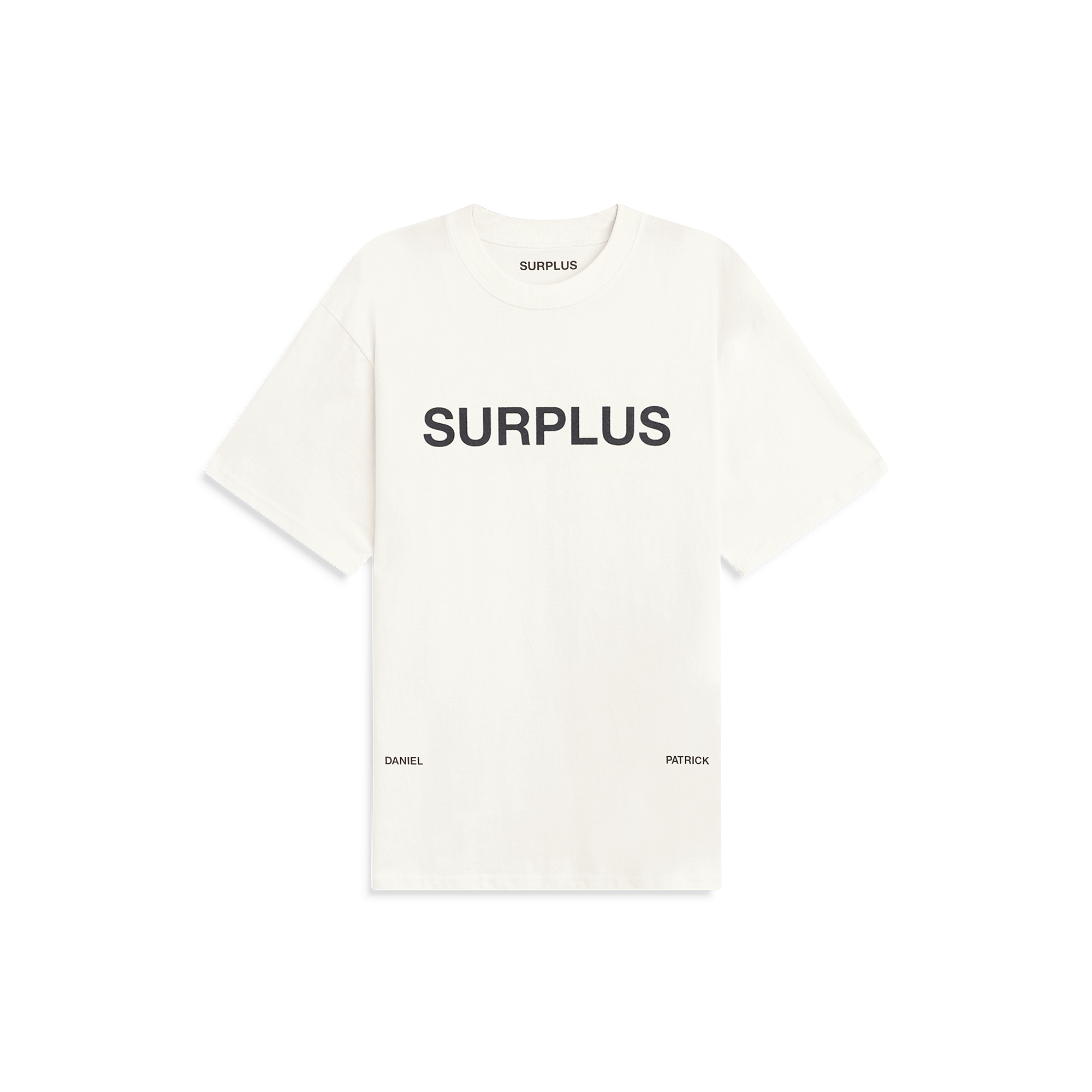 surplus logo tee / natural + black