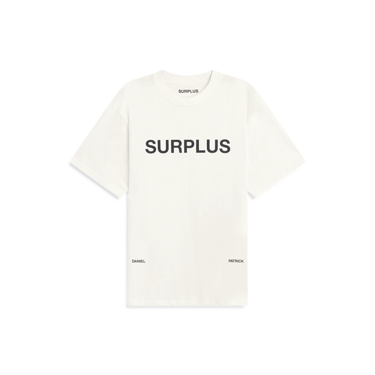 surplus logo tee / natural + black