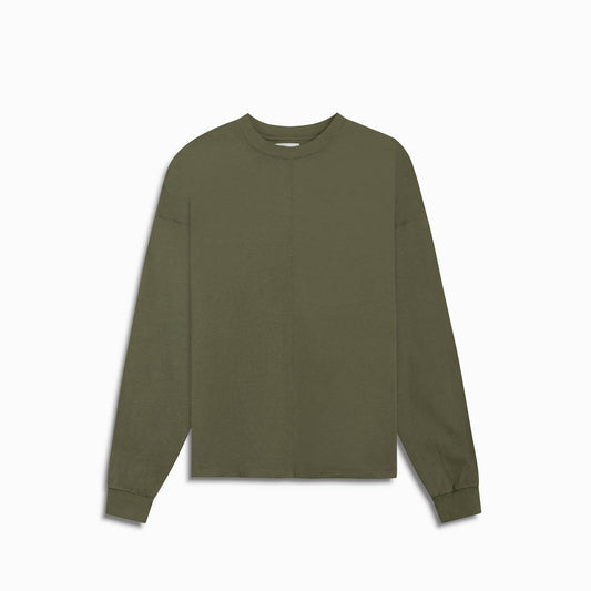 standard l/s crew / washed olive