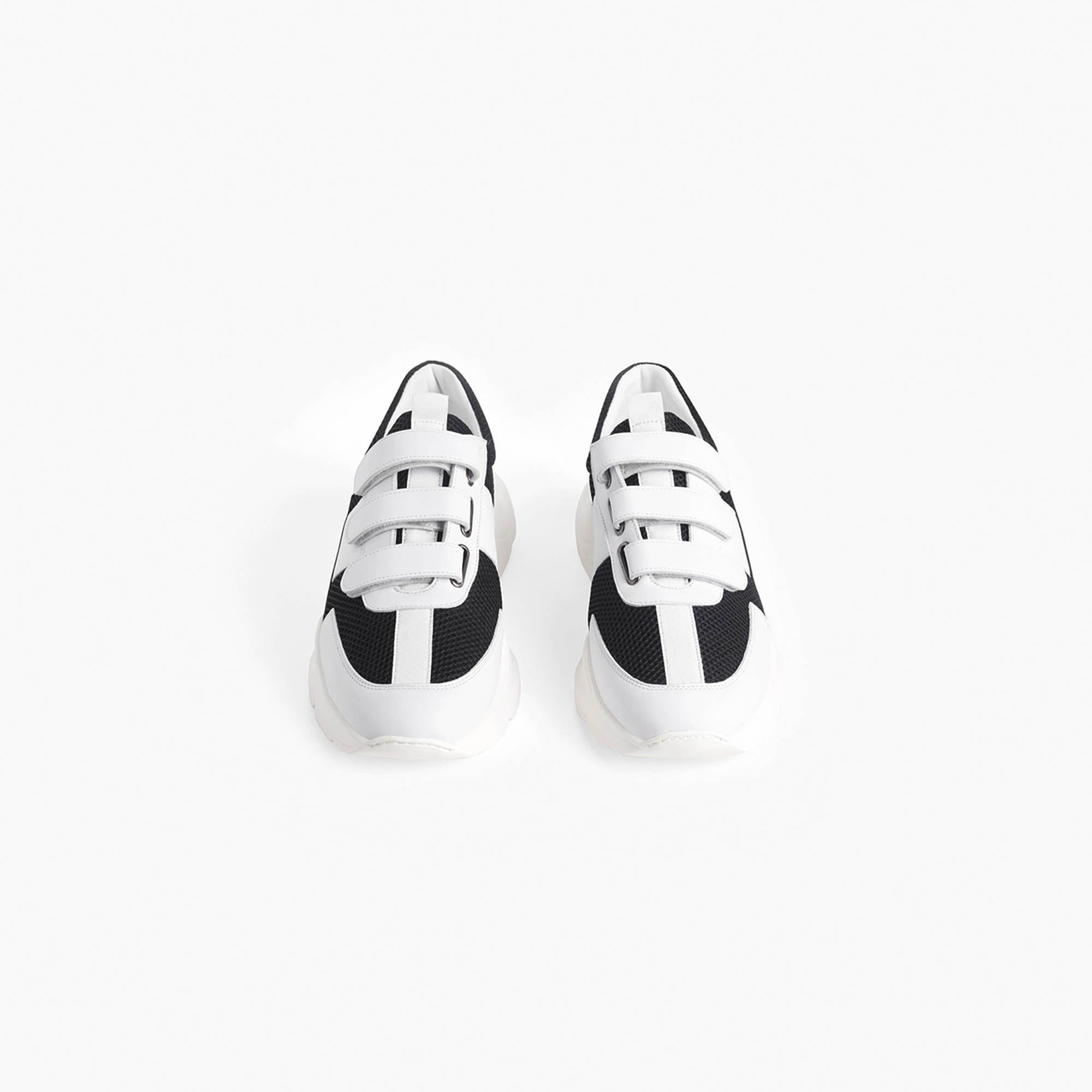 velcro panel runner / white + black + black