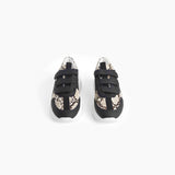velcro panel runner / black + ivory python
