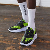 velcro panel runner / black + neon python