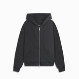 standard zip hoodie / washed black