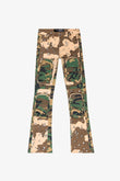 "DUAL SOLDIER" STACKED FLARE JEAN CAMO