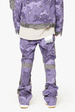 "DUAL SOLDIER" STACKED FLARE JEANS PLUM PURPLE
