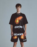 Echoes Pulse Boxy Fit Tshirt Black