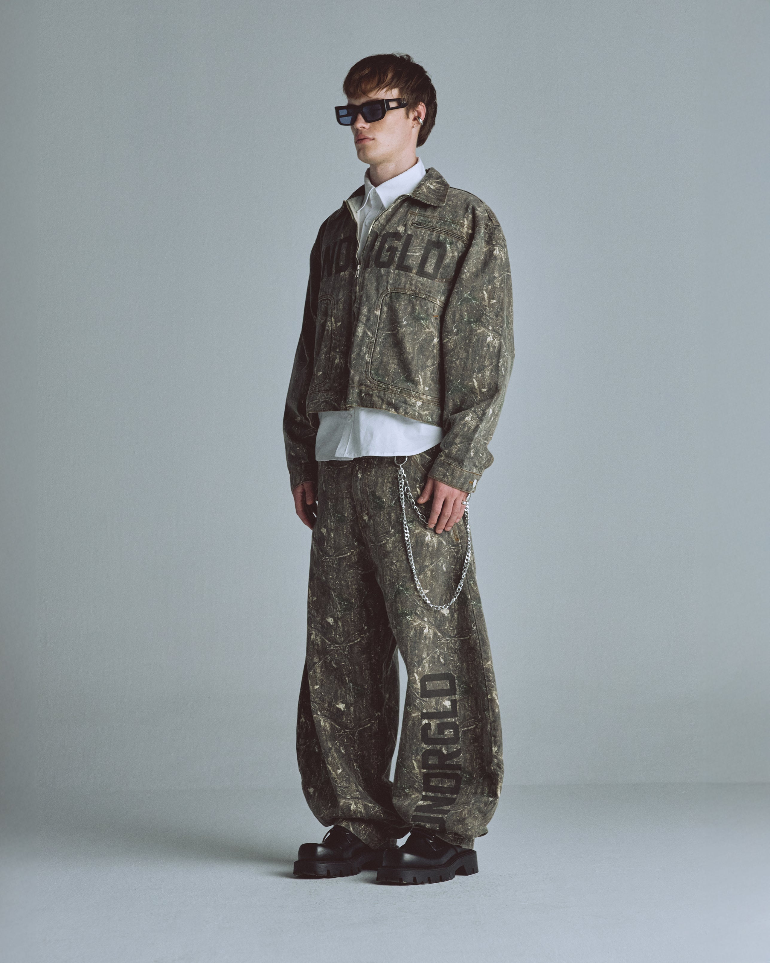 Echoes UNDRGLD Barrel Jeans Forest Pattern