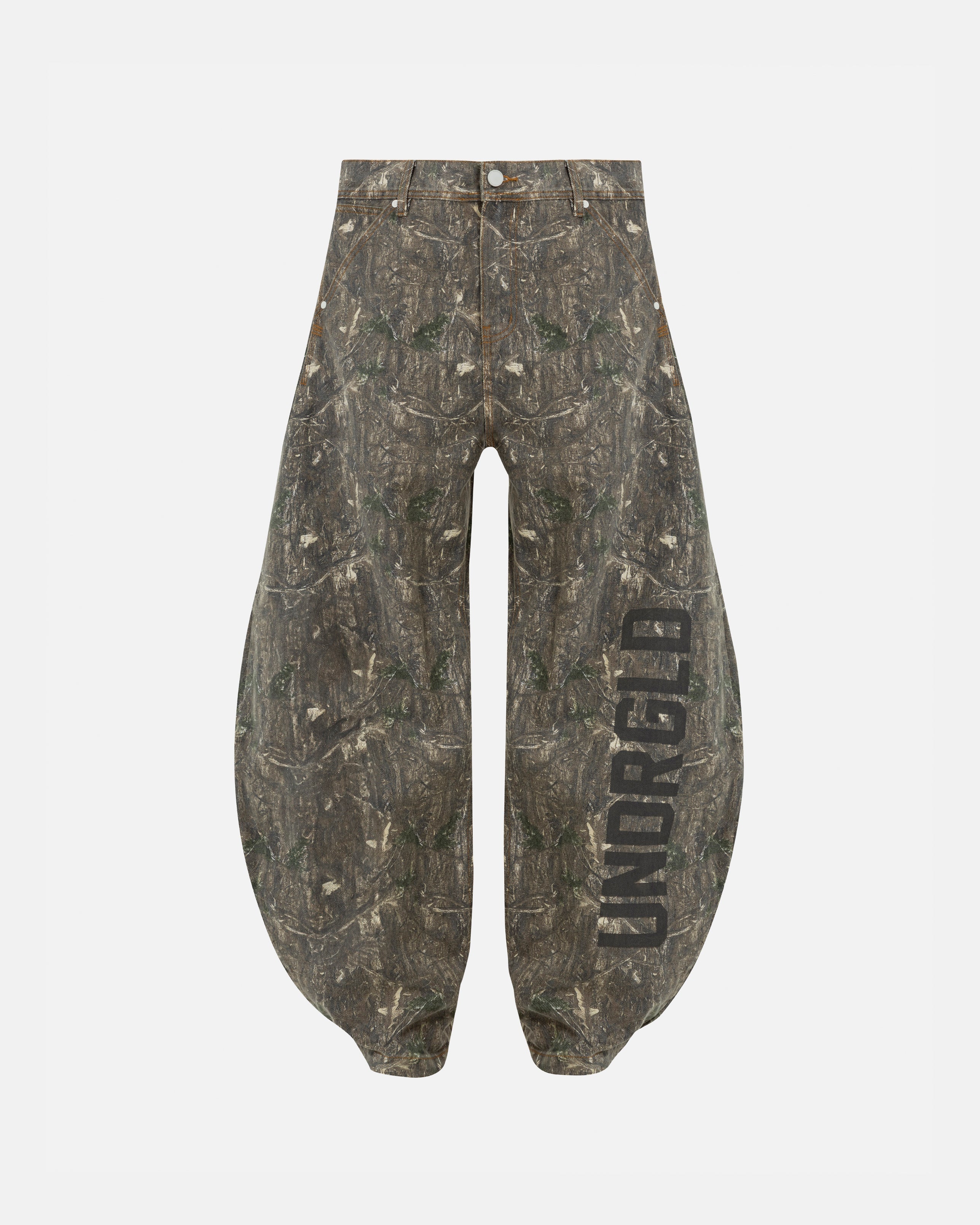 Echoes UNDRGLD Barrel Jeans Forest Pattern
