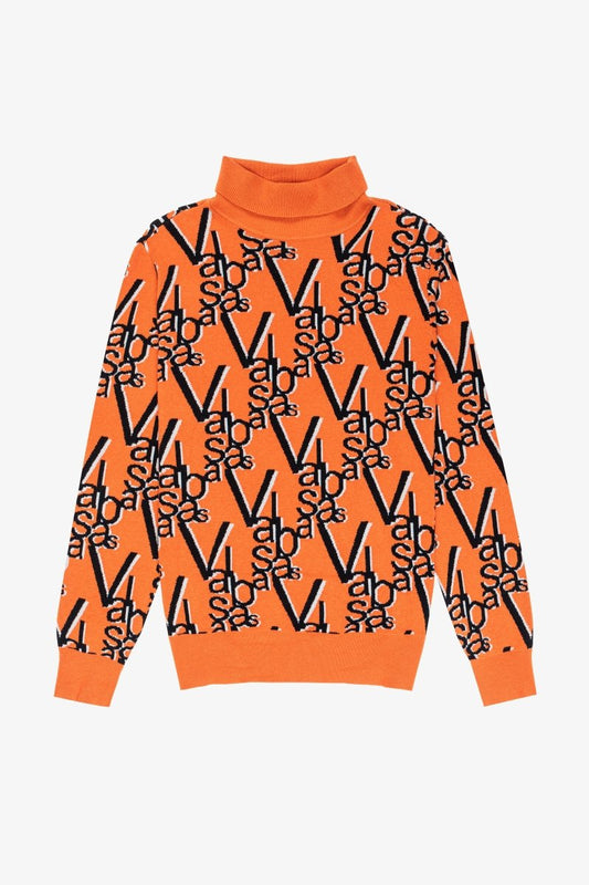 "ELYSIAN" TURTLE NECK TIGER TANGERINE