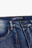 "EXPANSE” STACKED FLARE JEAN BLUE WASH