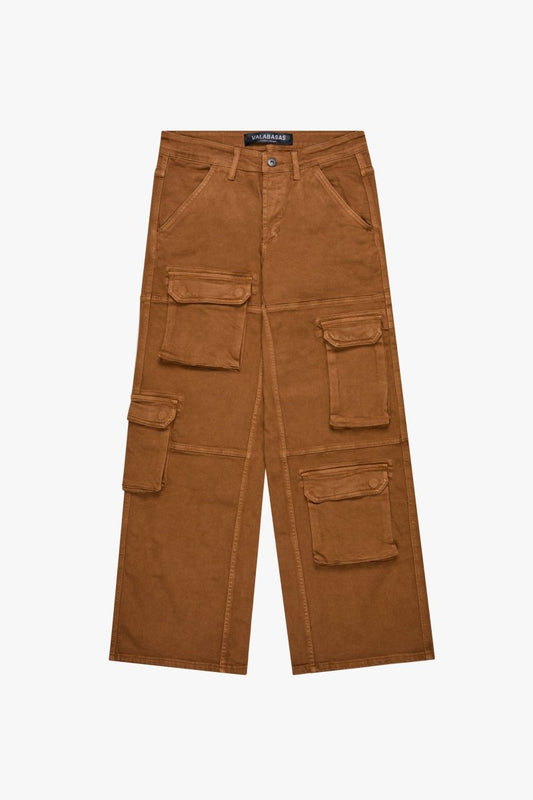 "EXPLORER" BAGGY DENIM JEAN BROWN