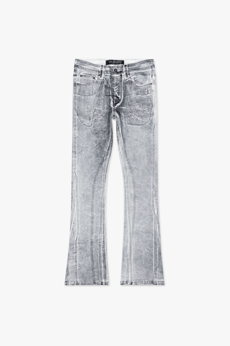 Fax Stacked Denim White Black Waxed