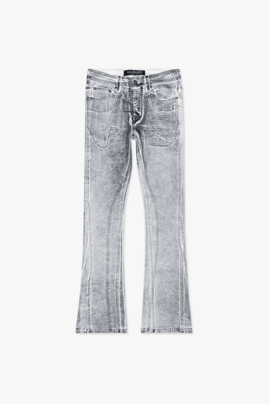 Fax Stacked Denim White Black Waxed