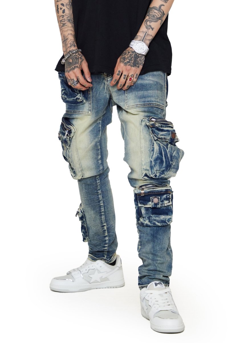 “FEDERAL” JEANS BLUE SPORCO