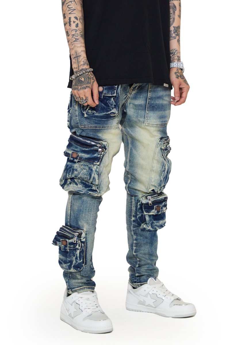 “FEDERAL” JEANS BLUE SPORCO