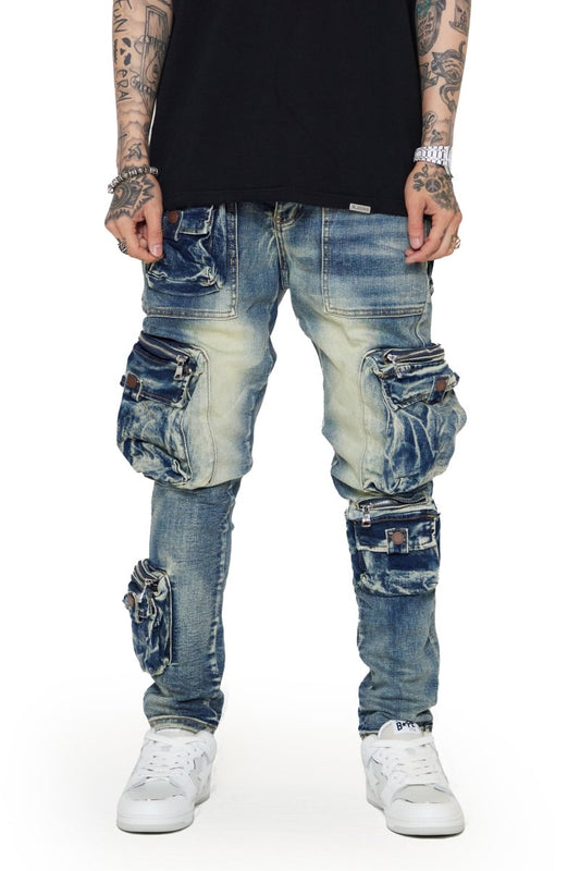 “FEDERAL” JEANS BLUE SPORCO