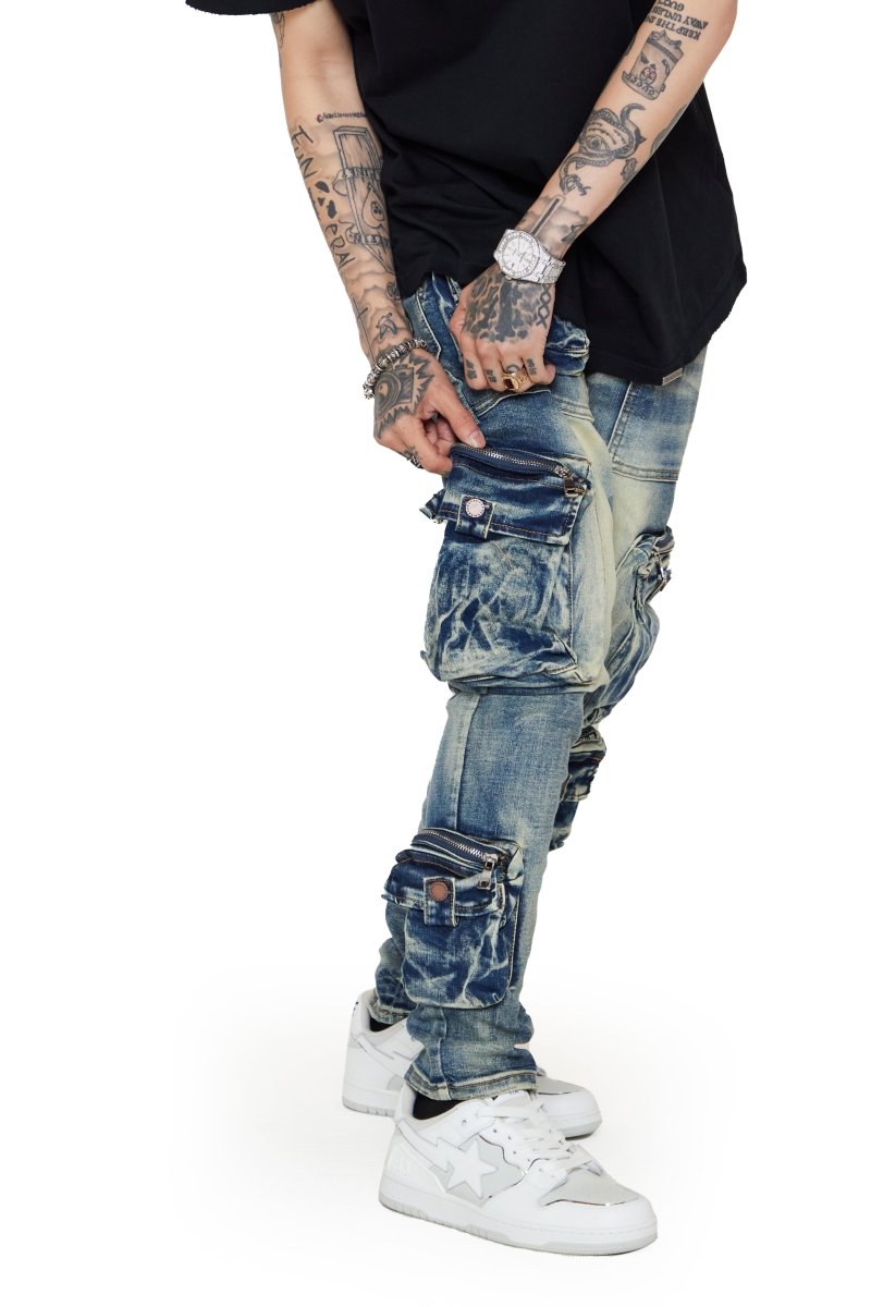 “FEDERAL” JEANS BLUE SPORCO