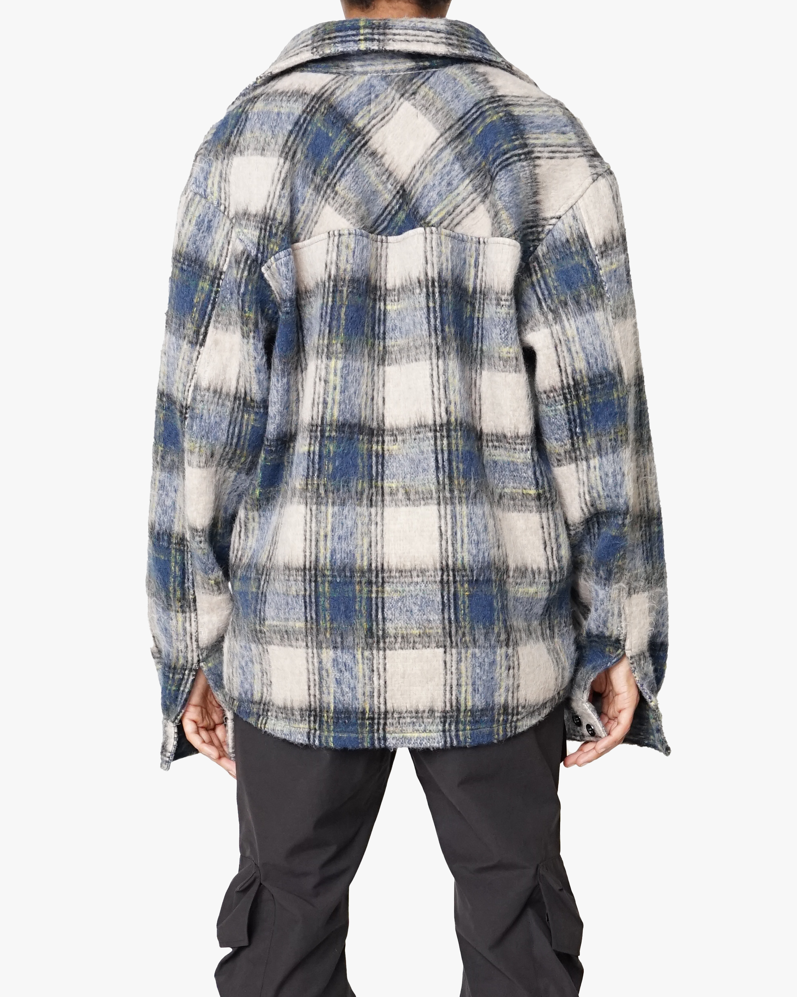 EPTM Side Slit Flannel - Blue/Grey