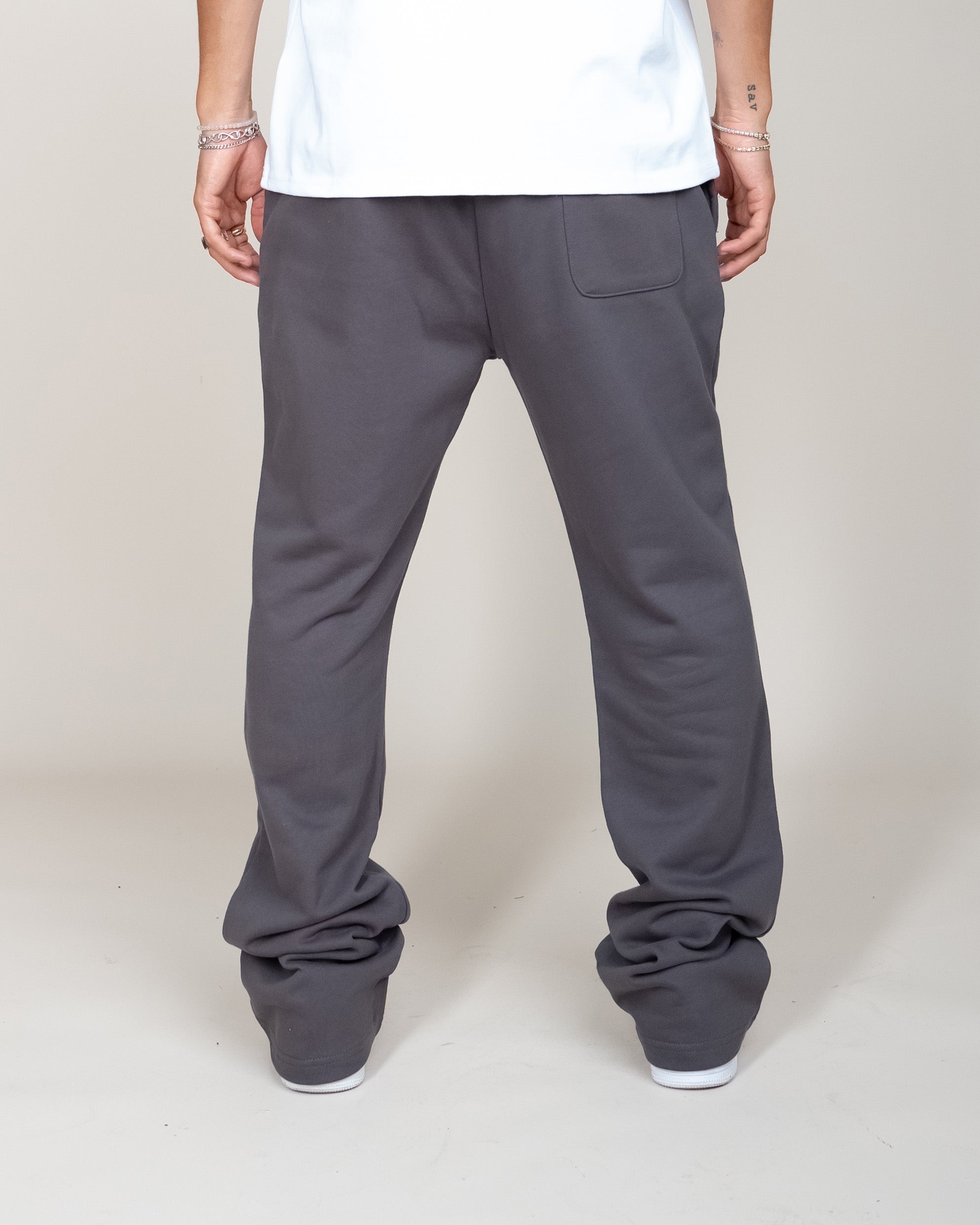 PERFECT FLARE SWEATPANTS-CHARCOAL
