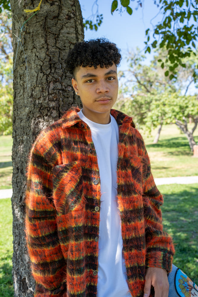 EPTM Side Slit Flannel - Blood Orange