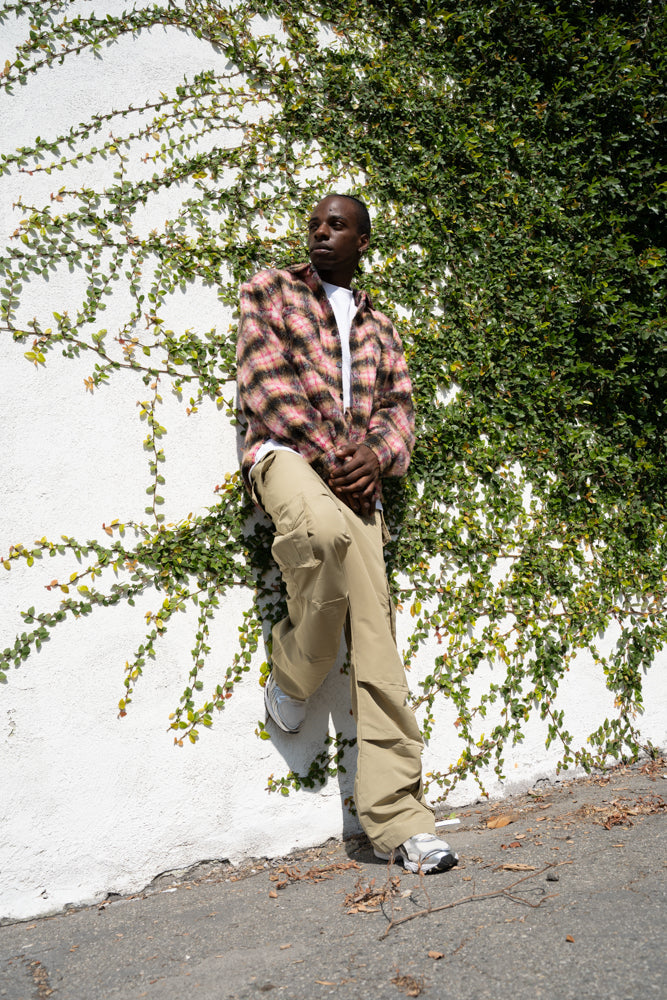 EPTM Side Slit Flannel - Pink