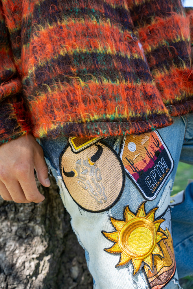 EPTM Side Slit Flannel - Blood Orange