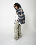 EPTM Side Slit Flannel - Blue/Grey