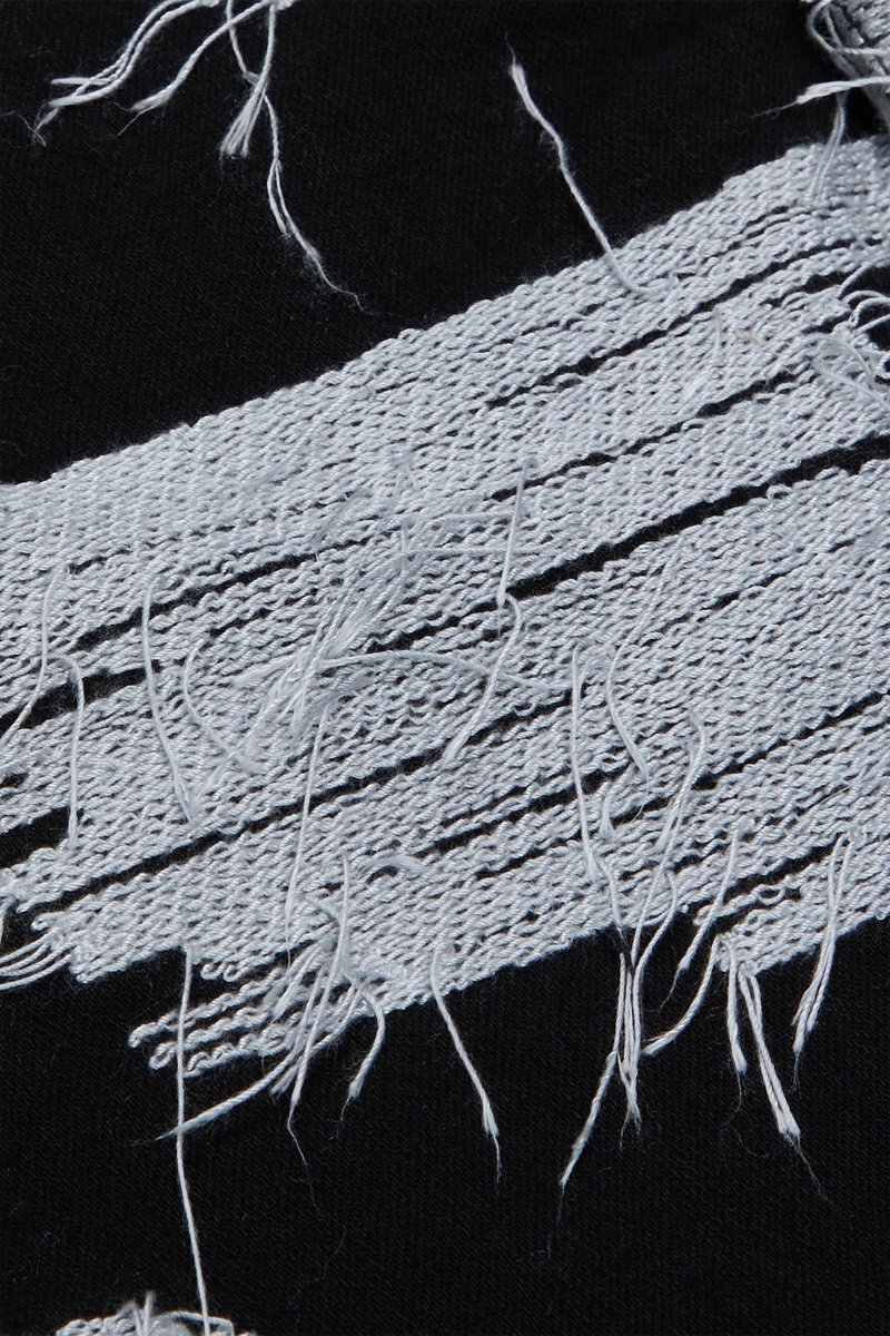 "FRAY GRID" SKINNY BLACK WHITE WASH