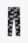 "FRAY GRID" SKINNY BLACK WHITE WASH