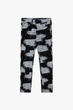 "FRAY GRID" SKINNY BLACK WHITE WASH