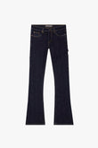 "FROSTLINE" STACKED FLARE JEAN DARK BLUE