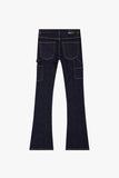 "FROSTLINE" STACKED FLARE JEAN DARK BLUE