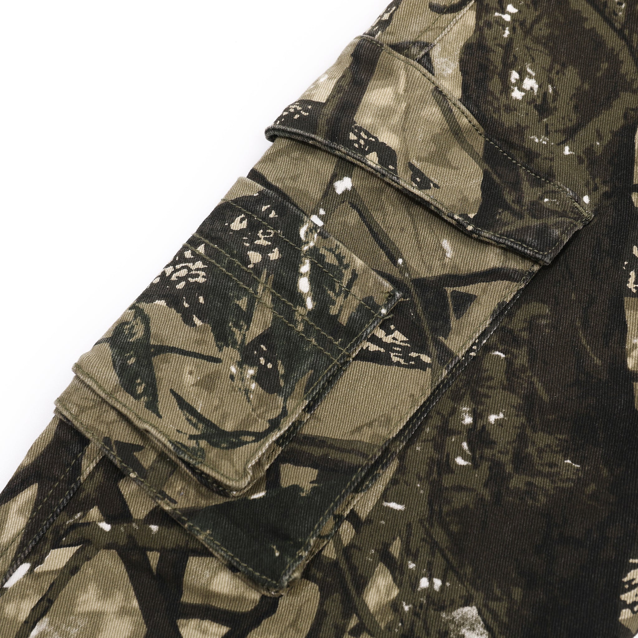 Gather Cargo Denim Flare