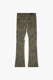 Geno Stacked Flare Jean Db Green