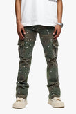 Geno Stacked Flare Jean Db Green