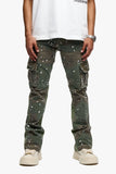 Geno Stacked Flare Jean Db Green