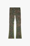 Geno Stacked Flare Jean Db Green