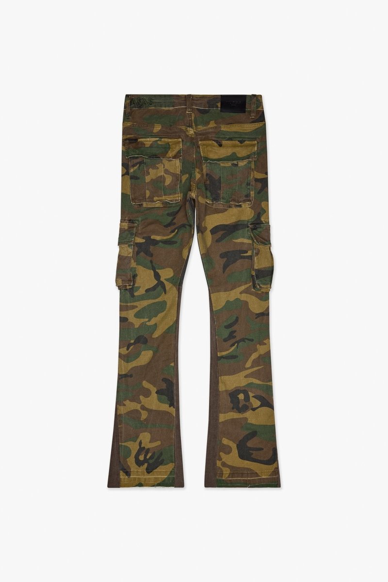 Geno Stacked Flare Jean Er Green